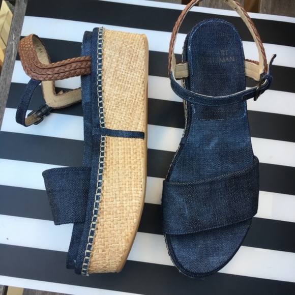Stuart Weitzman Yourway Denim Platform Sandal - Picture 7 of 8